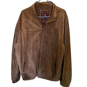 The Territory Ahead Brown Suede Zip-Front Jacket